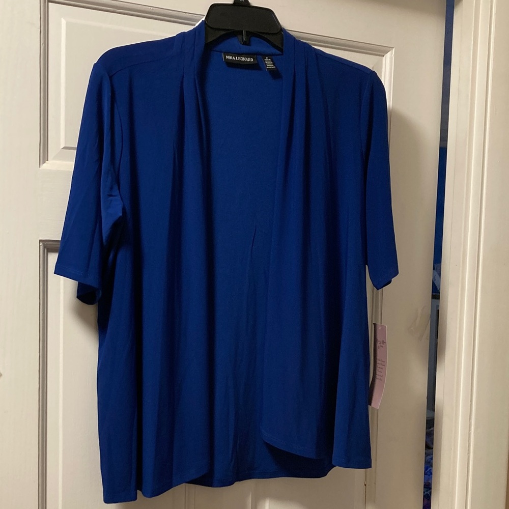 Nina Leonard Deep Blue short sleeve jacket